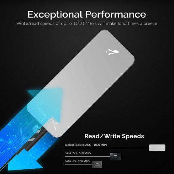 Sabrent 512GB Rocket Nano External Aluminum SSD (silver) (SB-512-NANO) - Image 4