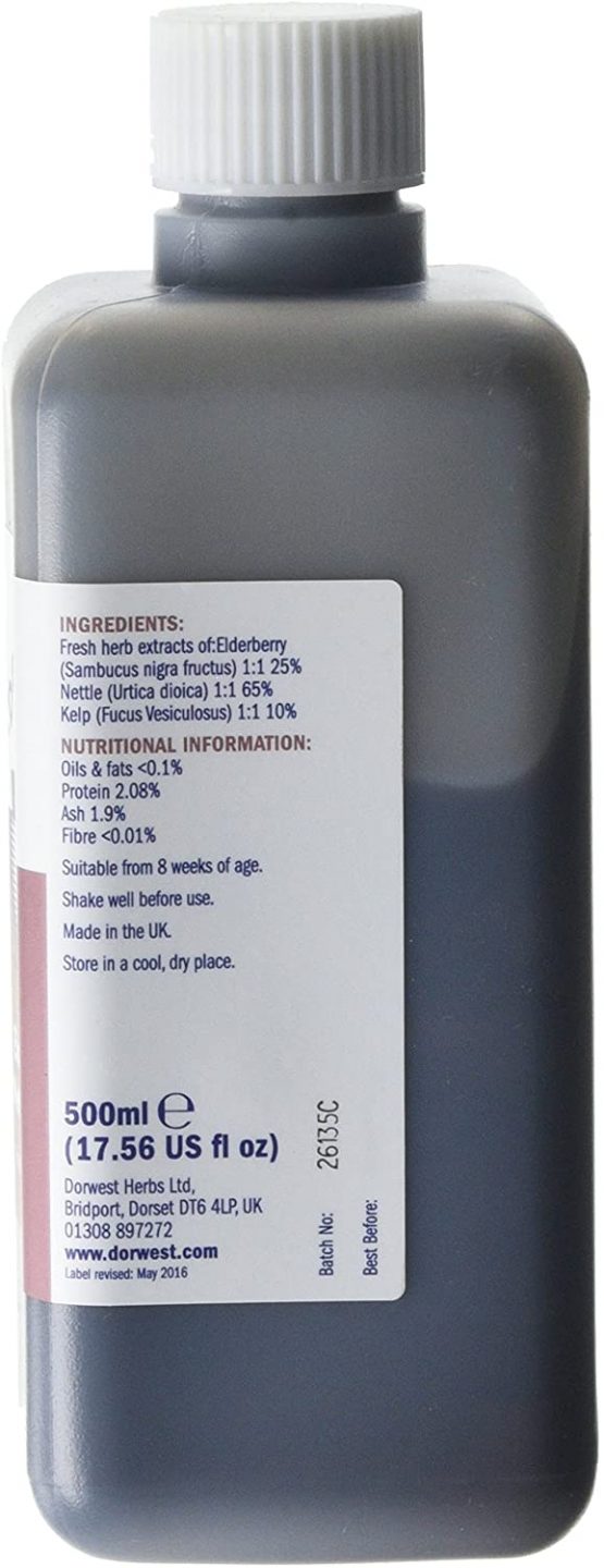 Dorwest Herbs Elderberry and Nettle Extract for Dogs and Cats 500 ml - Image 2