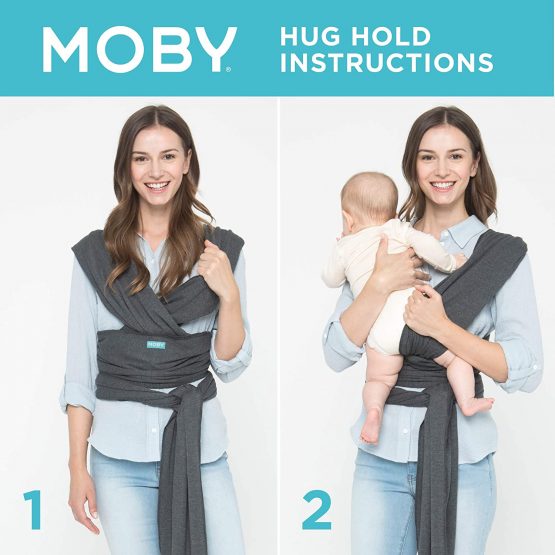 MOBY Classic Baby Wrap Carrier for Newborn to Toddler up to 33lbs, Baby Sling from Birth, One Size Fits All, Breathable Stretchy made from 100% Cotton, Unisex - Image 4