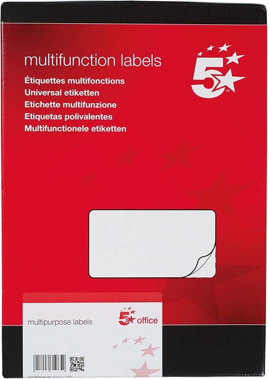 5 Star White Laser Labels 99.1x38.1mm 1400 labels