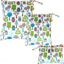 Damero Set of 3 Changing Bags with Reusable Fabric Waterproof Wetbag Wipes Storage Organiser Bag