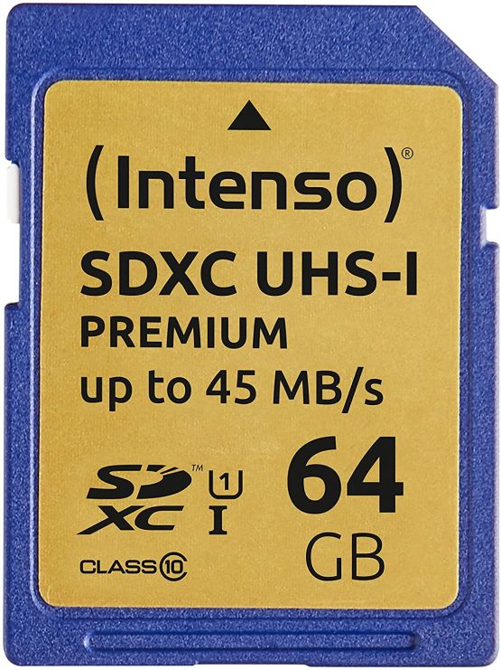 Intenso Premium SDXC Memory Card, Class 10 UHS-I, 64 GB, Blue