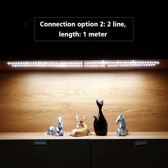WOBANE LED Under Cabinet Lighting Kit,Flexible LED Ribbon Lights Bar,Under Counter Lights for Kitchen,Cupboard,Desk,Showcase,Shelf,6.6 Feet Rope Light Set,12v,120 LEDs,1100lm,6000K White,4 Panel - Image 3