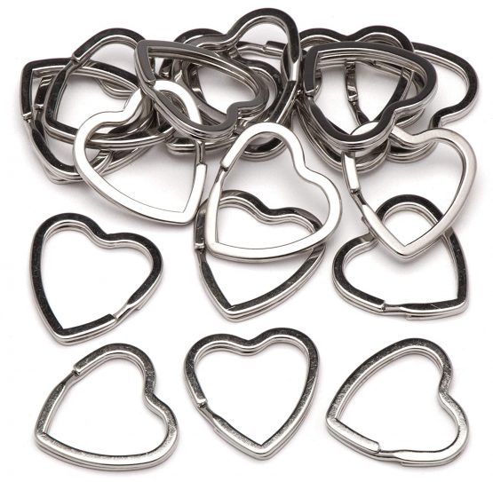 Baker Ross AW684 Heart Shaped Split Metal Rings (Pack of 20)