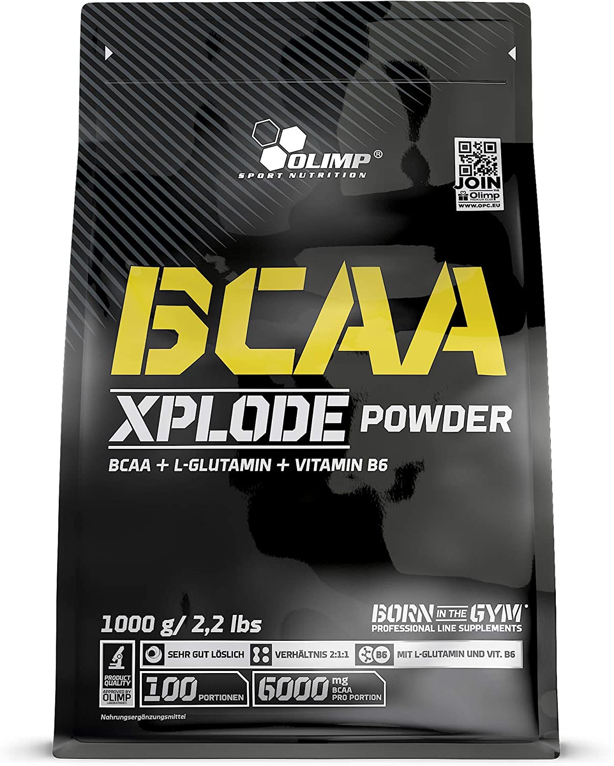OLIMP Labs Fruit Punch BCAA Xplode Recovery and Energy Supplement - Pack of 100 BCAA Xplode 1 kg Pouch - Fruit Punch