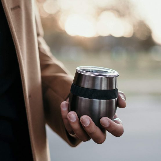 Reusable Coffee Cup - CAFE CONCETTO - 8oz/230ml - Premium Insulated Tumbler with Lid - Keep On-The-Go Drinks from Water to Wine Hot or Cold - Stainless Steel (Graphite) - Image 2