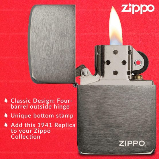 Zippo 1941 Replica Windproof Lighter|Metal Long Lasting Zippo Lighter | Best with Zippo Lighter Fluid | Refillable Lighter | Perfect for Cigarettes Cigars Candles | Pocket Lighter | 1941 Replicas - Image 3