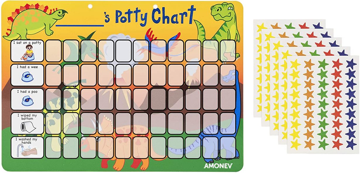 Amonev Magnetic Dinosaur Toilet Training Reward chart and Potty Reward ...