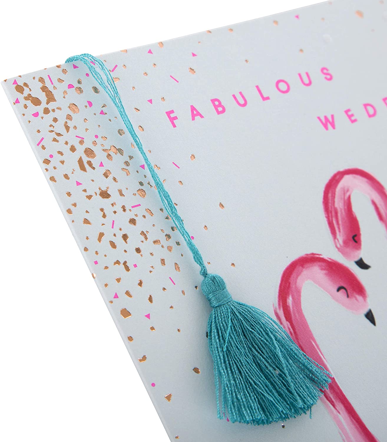Hallmark Wedding Congratulations Card - Contemporary Square Design with Neon Flamingos, Wedding Card Flamingo, 16 cm x 16 cm - Image 3