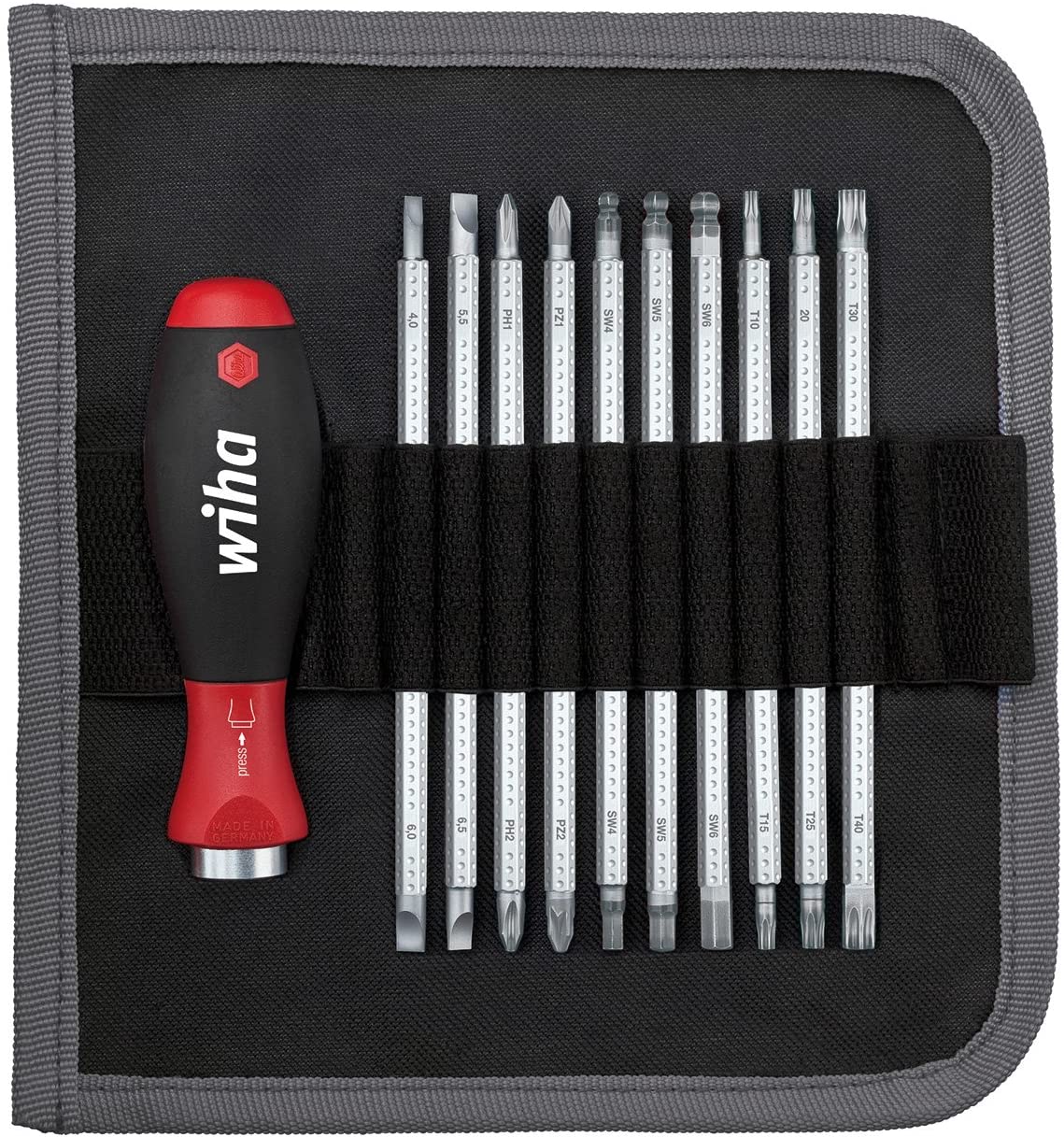 Wiha 281EB11 System 6 Combi- Screwdriver set, 11 pcs, Schwarz, 11 tlg