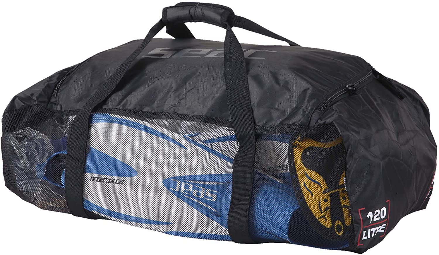 SEAC Equipage Net, Foldable and Ultra Light Net Bag for Diving Equipment 70x45x30 cm, Black, standard