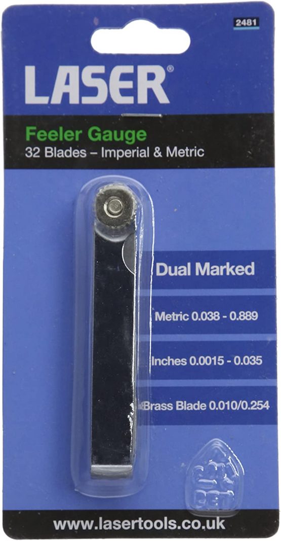 Laser 2481 Feeler Gauge Af/mm 32 Blades + Brass