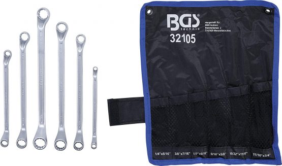 BGS 32105 | Double Ring Spanner Set | offset | Inch Sizes | 1/4" - 3/4" | 6 pcs. - Image 3