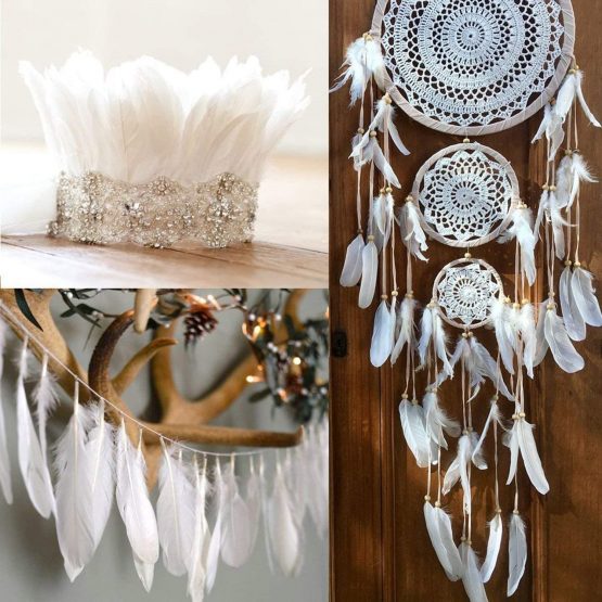 Feather for Crafts, 250 Pcs White Feathers Natural Goose Feathers for DIY Dream Catchers/Earrings/Wedding Party Decorations (3 Sizes) - Image 4