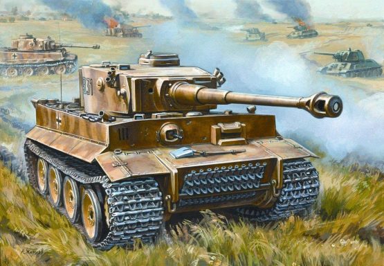 Zvezda 500785002 World War II German Battle Tank, Tiger I Snap-Fit Scale 1:72