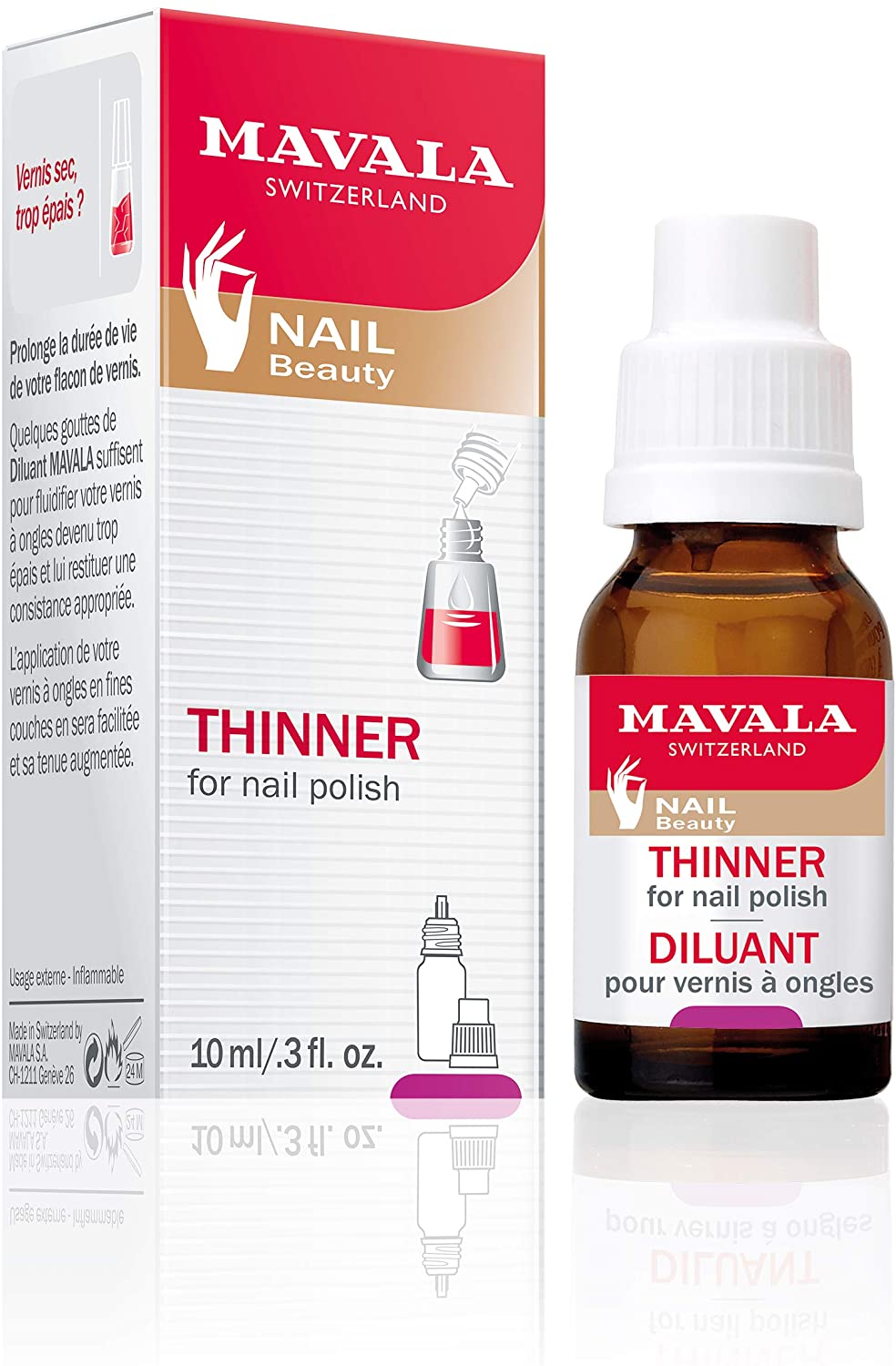 Mavala Nail Polish Thinner 10 ml, 10 ml (Pack of 1)