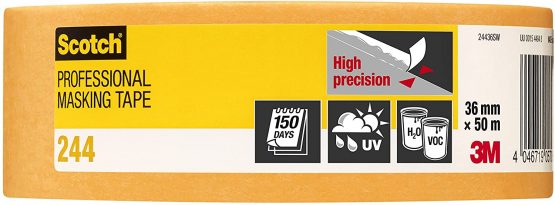 3M Masking Tape 244 High Precision, medium tack, UV stable, indoors & outdoors, 36 mm x 50 m - Image 2