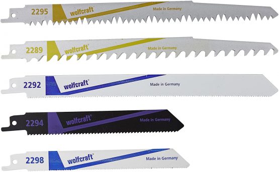 Wolfcraft 3599000 hojas Sierra de Sable, Contenido: 1 pieza no. 2294000, 2295000, 2289000, 2292000, 2298000 Pack 5