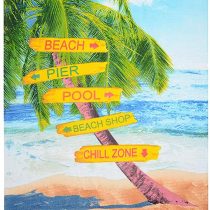 GEEZY Large Microfibre Beach Bath Towel Lightweight Sports Travel Gym Summer Towels (Beach Signs)