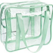 FIYUK Clear Tote Bag Transparent Cosmetic Makeup Toiletry Bag Lightweight Waterproof Organizer Large Storage (Green)