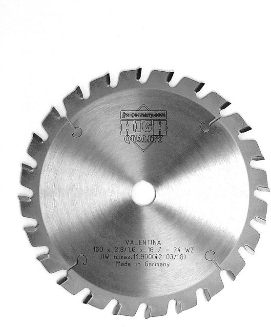 ‘JJW Germany Carbide Circular Saw Blade 160 x 16/24 Teeth ATB for