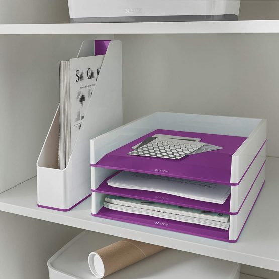 Leitz WOW Letter Tray Dual Colour, Purple - Image 3