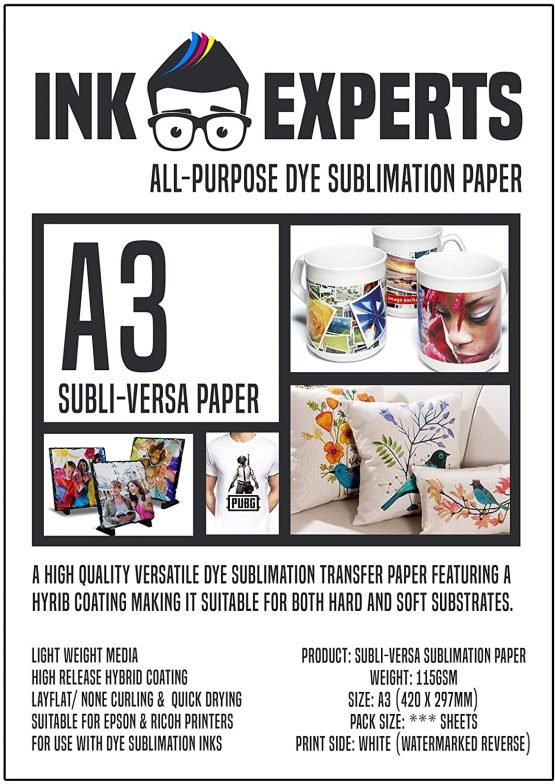 Ink Experts Versa All Purpose A3 Sublimation Paper 115gsm (100 Sheets)