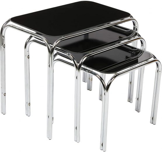 ASPECT Lisbon SETOF 3 Nesting Side END Tables, Black - Image 3