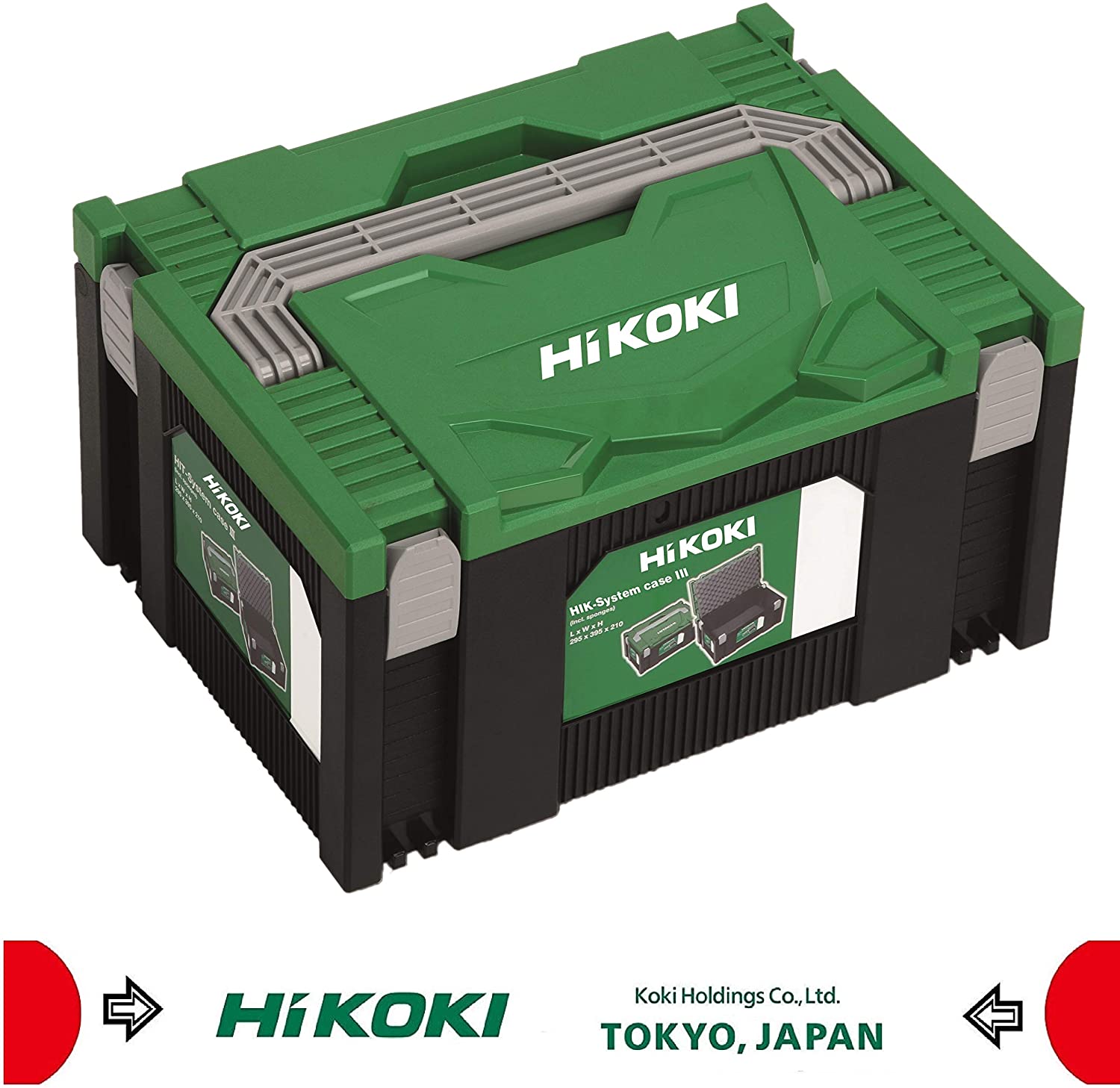 HitachiHikoki 402540 Transportkoffer, Kunststoff, Grün Schwarz, 295x395x210 mm, Green / Black