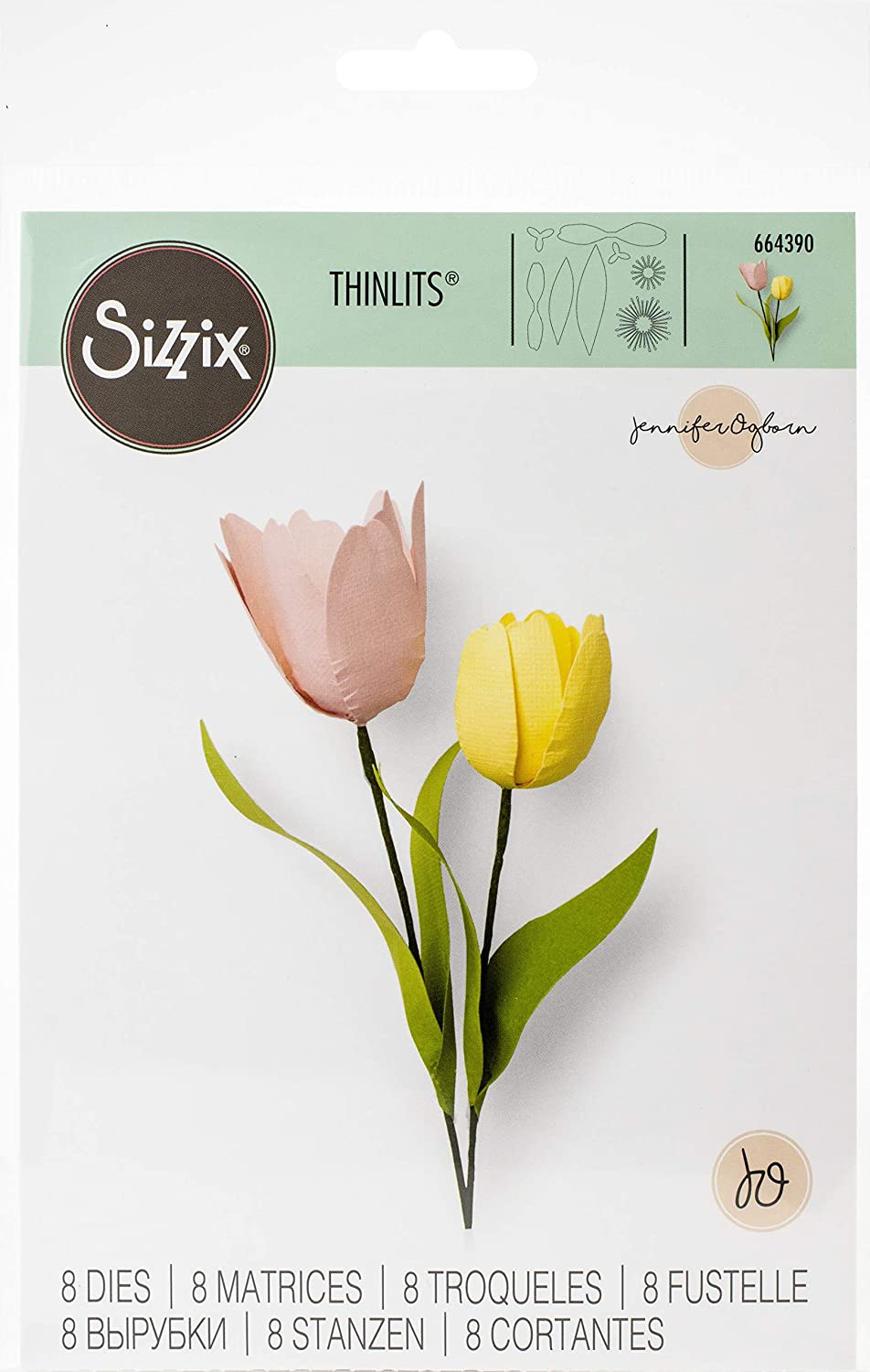 Thinlits Die Set 8 Pack 664390 Tulip by Jennifer Ogborn, Multi-Colour