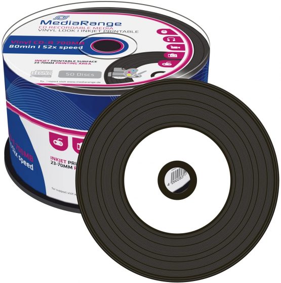 MEDIARANGE MR226 VINYL CDR80 700MB 52x (50) Cake Box ink jet printable - Image 2