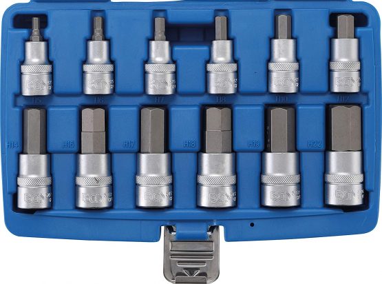 BGS 5052 | Bit Socket Set | 12.5 mm (1/2") Drive | internal Hexagon 5 - 22 mm | 12 pcs.