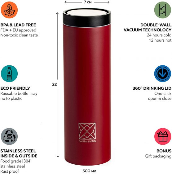  Santai Living  2022 Travel Mug 450ml Premium Leakproof 