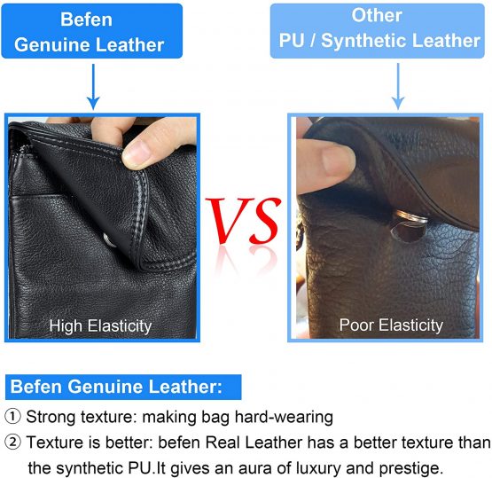 Genuine Leather Phone Bag,befen Real Leather Phone Purse, Small Phone Cross Body Bag for Women with Long Strap and Key Ring - Fit 8 Plus or Phone Less 6.5 Inch - Image 2