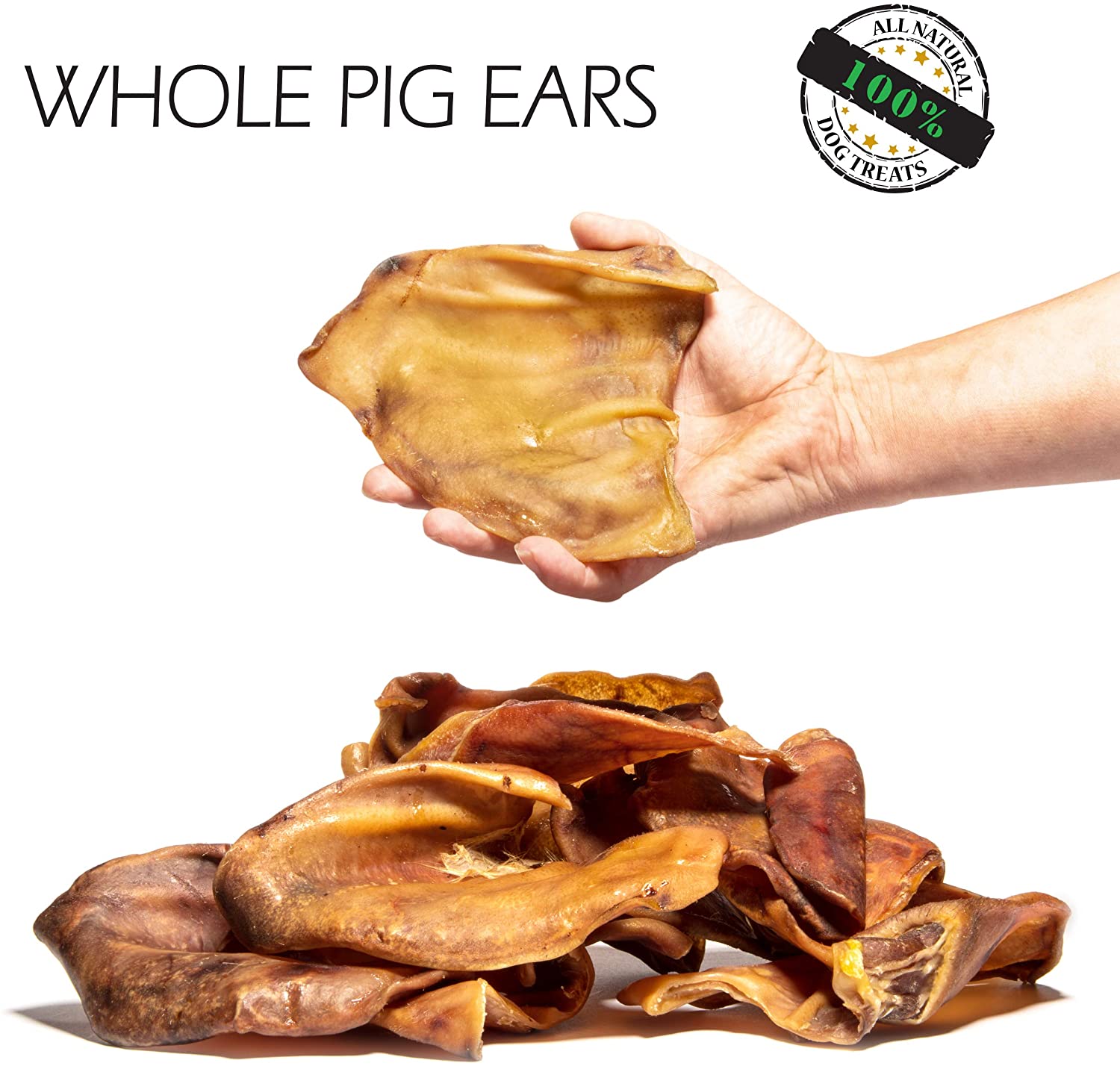 Pigs Ears For Dogs Quality Large 8 Pieces Highest Welfare Grade Natural