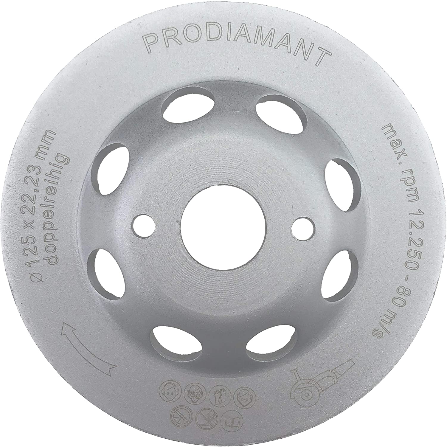 PRODIAMANT Premium Diamond Cup Grinder 125mm concrete universal 125 mm 5 inch x 22.2 mm grinding wheel double row - Image 2