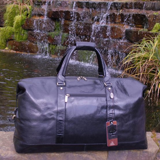 ASHWOOD - Genuine Leather Holdall - Extra Large Overnight / Travel / Business / Weekend / Gym Sports Duffle Bag - 2081 - Black - Image 2