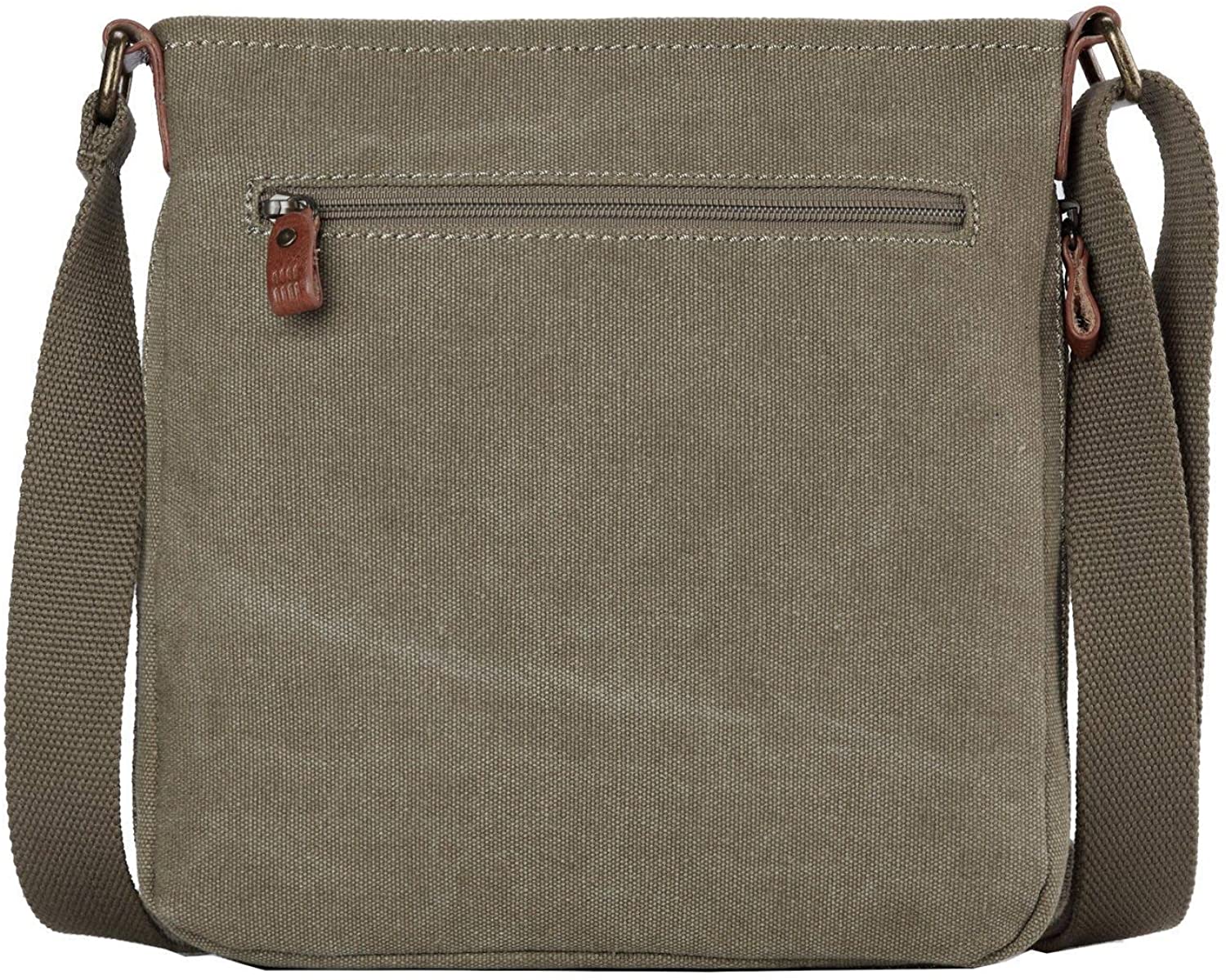 TRP0237 Troop London Classic Canvas Across Body Bag - Brown - Image 4