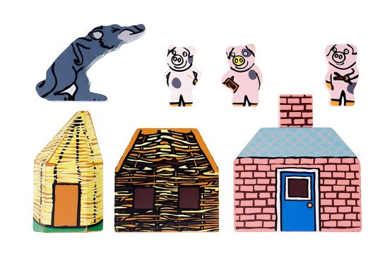 Yellow Door YD0112 Three Little Pigs Wooden Character Set - Image 2