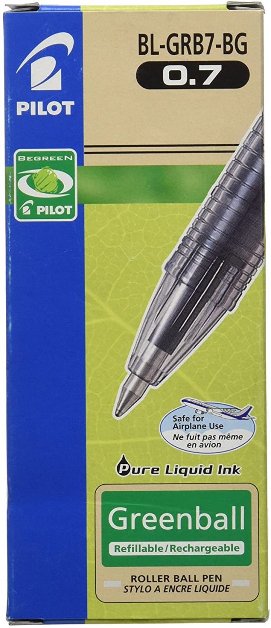 Pilot Begreen Recycled Greenball 7 Liquid Ink Rollerball 0.7 mm Tip (Box of 10) - Blue - Image 2