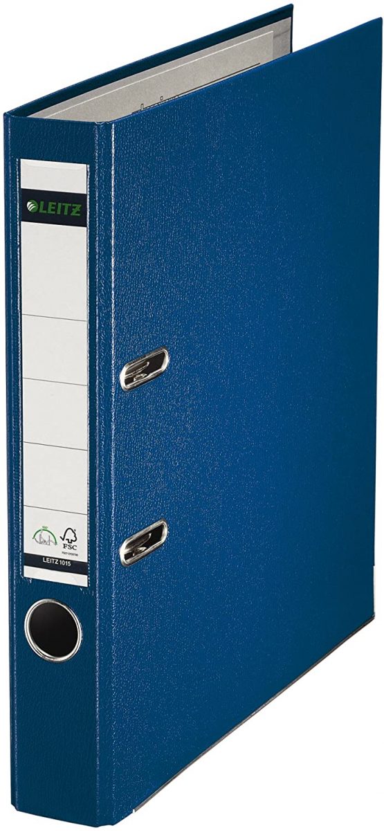 Leitz Lever Arch File, Blue, Plastic, A4, 5 cm spine, 10150035