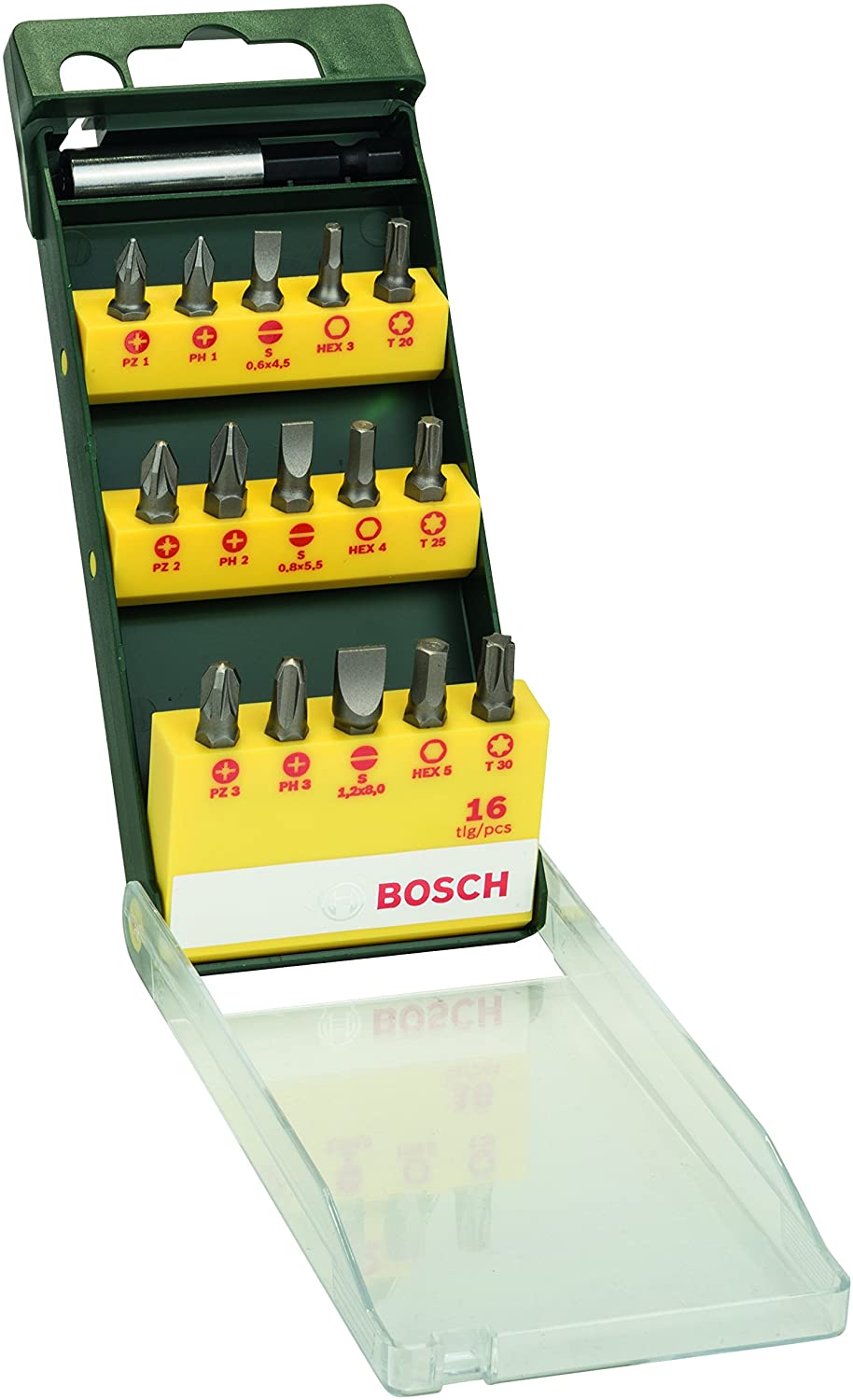 Bosch Accessories 2607019453 Screwdriver Set (16-Piece), Green, Variety Pack - Image 3