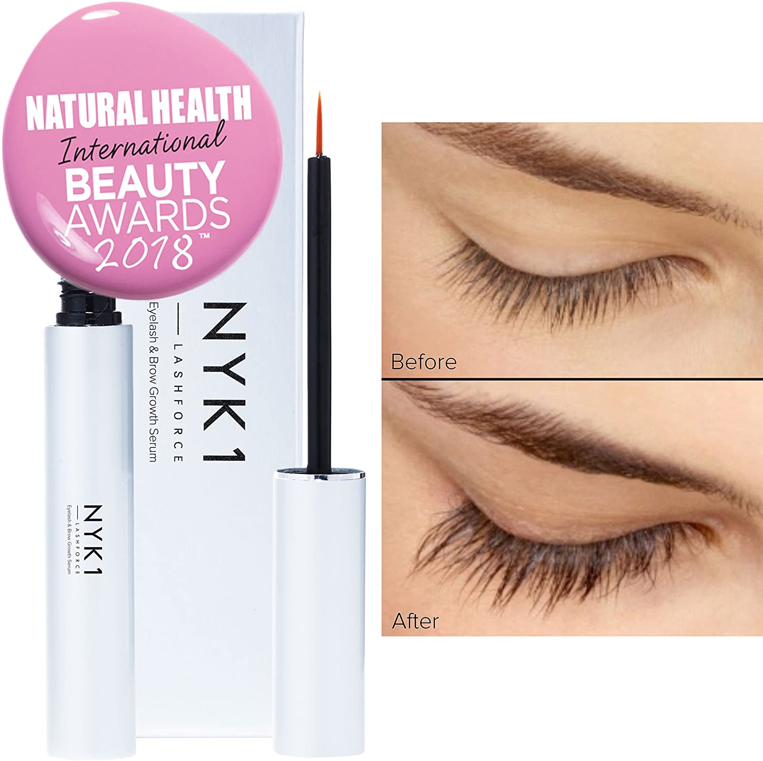 NYK1 CONCENTRATED Eyelash Growth Serum (XL, 8ml) LashForce Eyelash Serum For Growth And Thickness