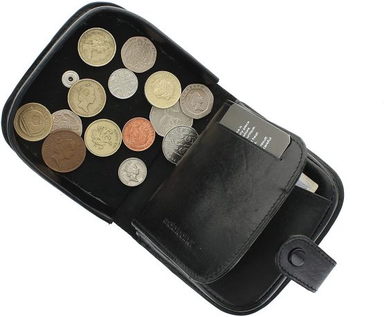Mala Leather Odyssey Collection Leather Tray Purse for Coins and Notes 4113_14m Black - Image 3