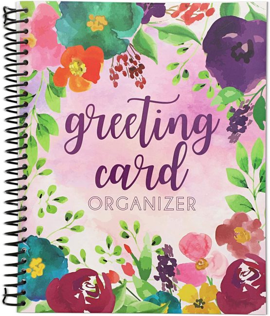 Sustainable Greetings Floral Greeting Card Organizer Book – 10 x 8.5 Inches