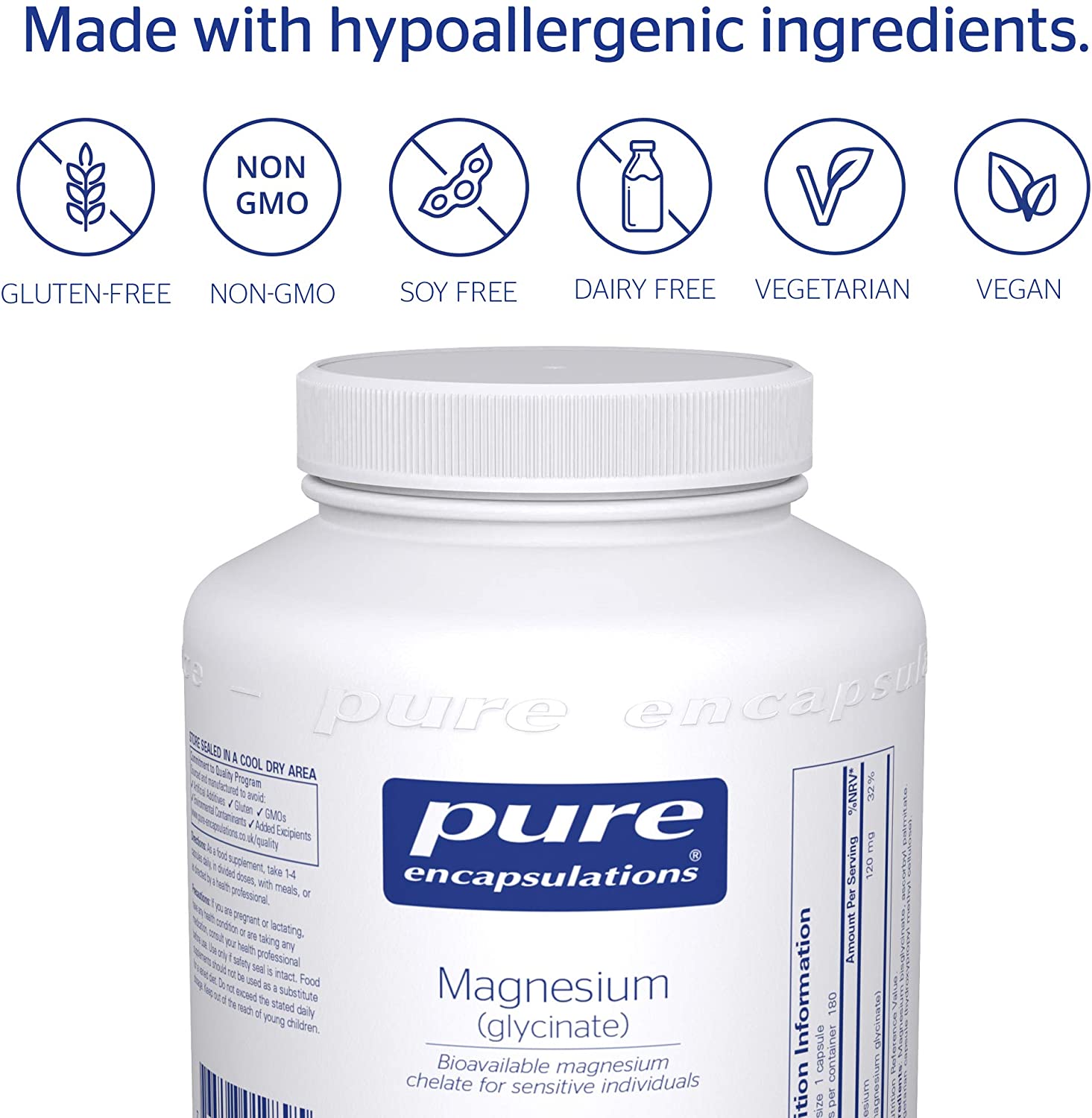 Pure Encapsulations Magnesium Glycinate 120mg - Bioavailable Magnesium Chelate Tiredness and Fatigue Supplement - 180 Capsules - Image 4