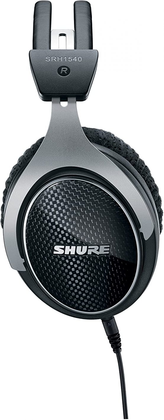 Shure Professional Premium Closed-Back Headphones, Clear, Extended Highs and Warm, Accurate Bass, Aluminum Alloy and Carbon Fiber Construction, Alcantara Ear Pads, Detachable Cable, Black/Silver - Image 2