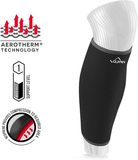 Vulkan Classic Calf/Shin Support, Large, 38 to 42 cm, Breathable Lower Leg Brace for Stability and Support when Running or Walking, Athletic Compression Sleeve for Exercising and Working Out - Image 3
