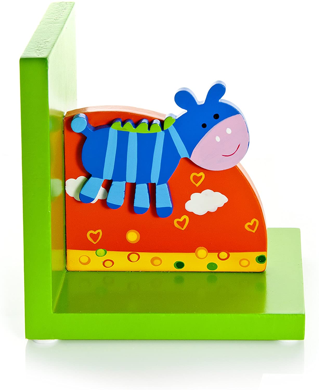 Mousehouse Gifts - Zebra Themed Wooden Bookends for Nursery Animal Book Ends for Kids' Bedrooms, Zebras, 2 Count (Pack of 1) - Image 3