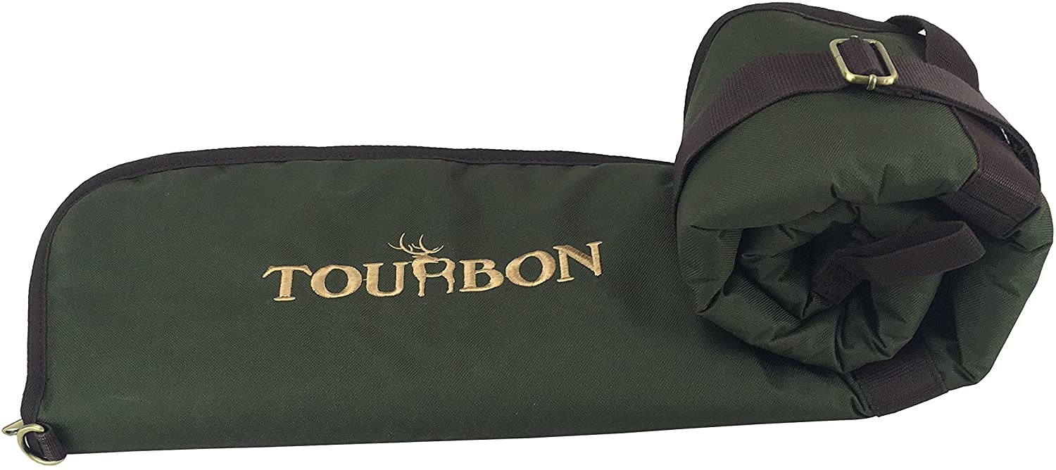 TOURBON Hunting Shotgun Rifle Gun Case Storage Bag With Adjustable Shoulder Strap - Green with Brown Trim (Shotgun) - Image 3